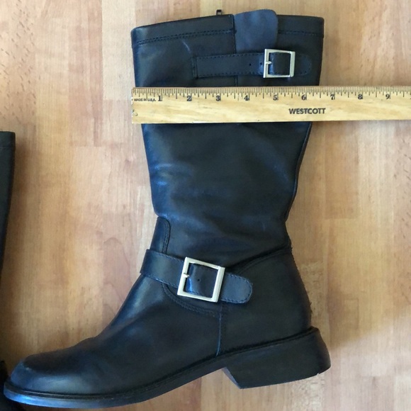 Matisse Riding Adjustable Silver Buckles Zip Side Leather Black Boots Size 8.5 - Picture 11 of 14